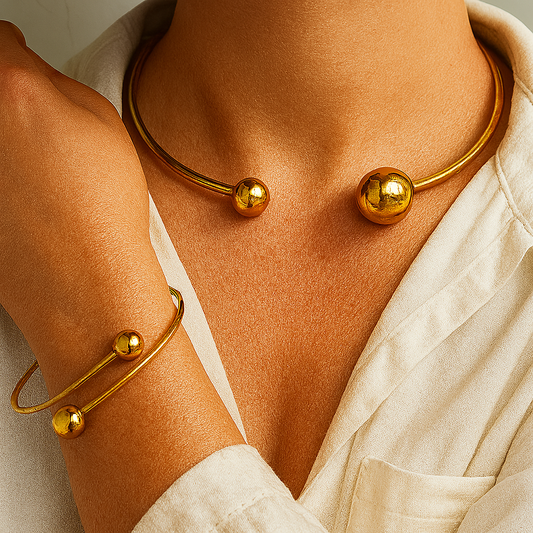 Melia | Set collana e bracciale - Oro